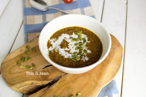Vegan linzensoep met boerenkool