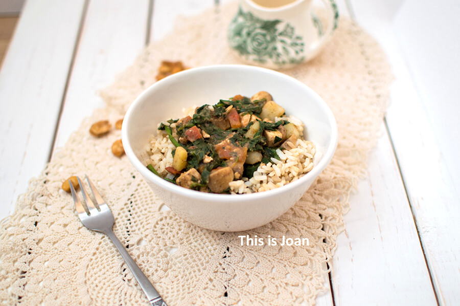 vegan palak paneer