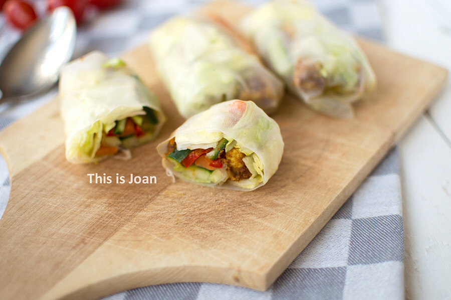 Vegan spring rolls met tofu