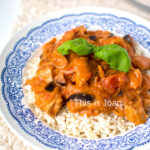 Vegan tikka masala met aubergine