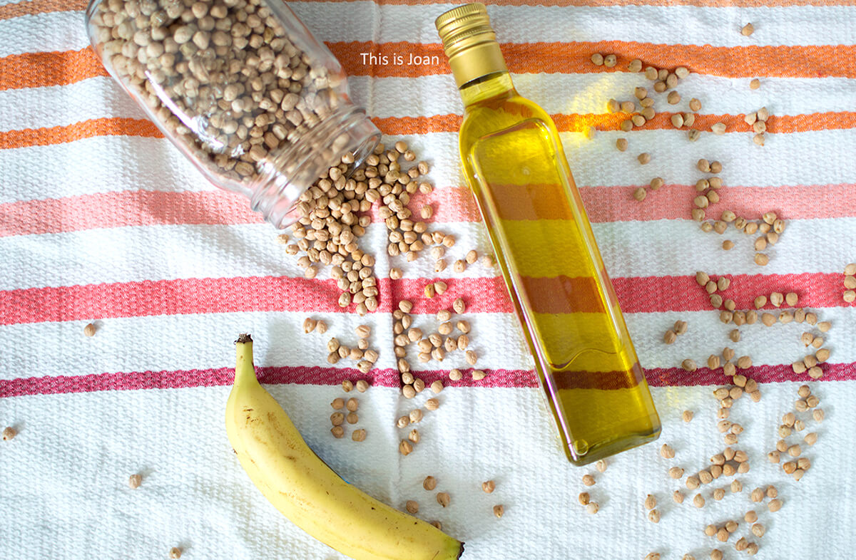 Vegan gezonde botervervangers banaan, olijfolie, hummus